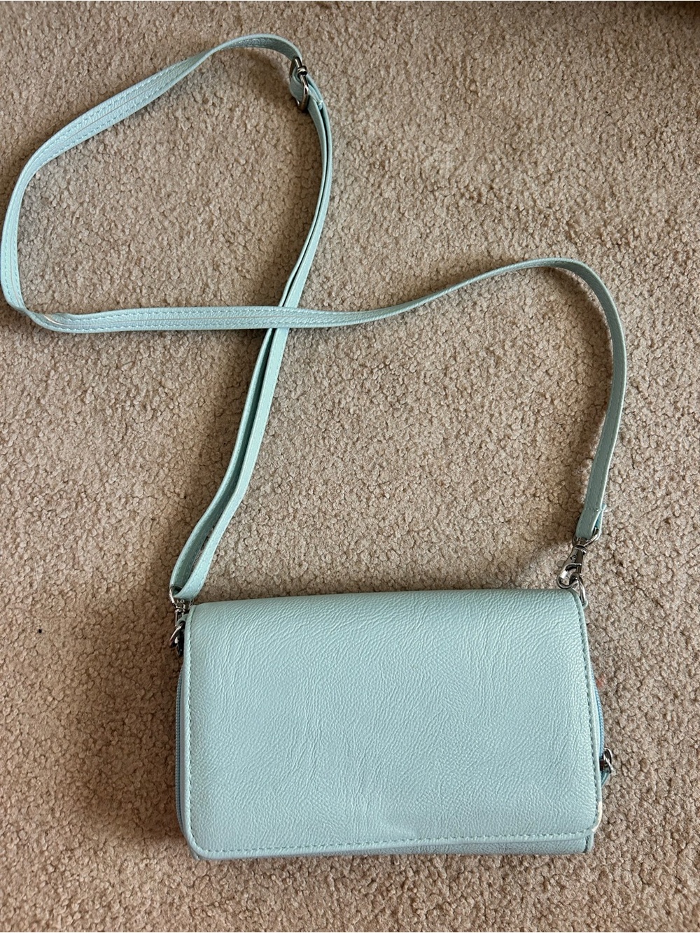 Light Blue Crossbody Shoulder Bag - Women's Everyday Purse